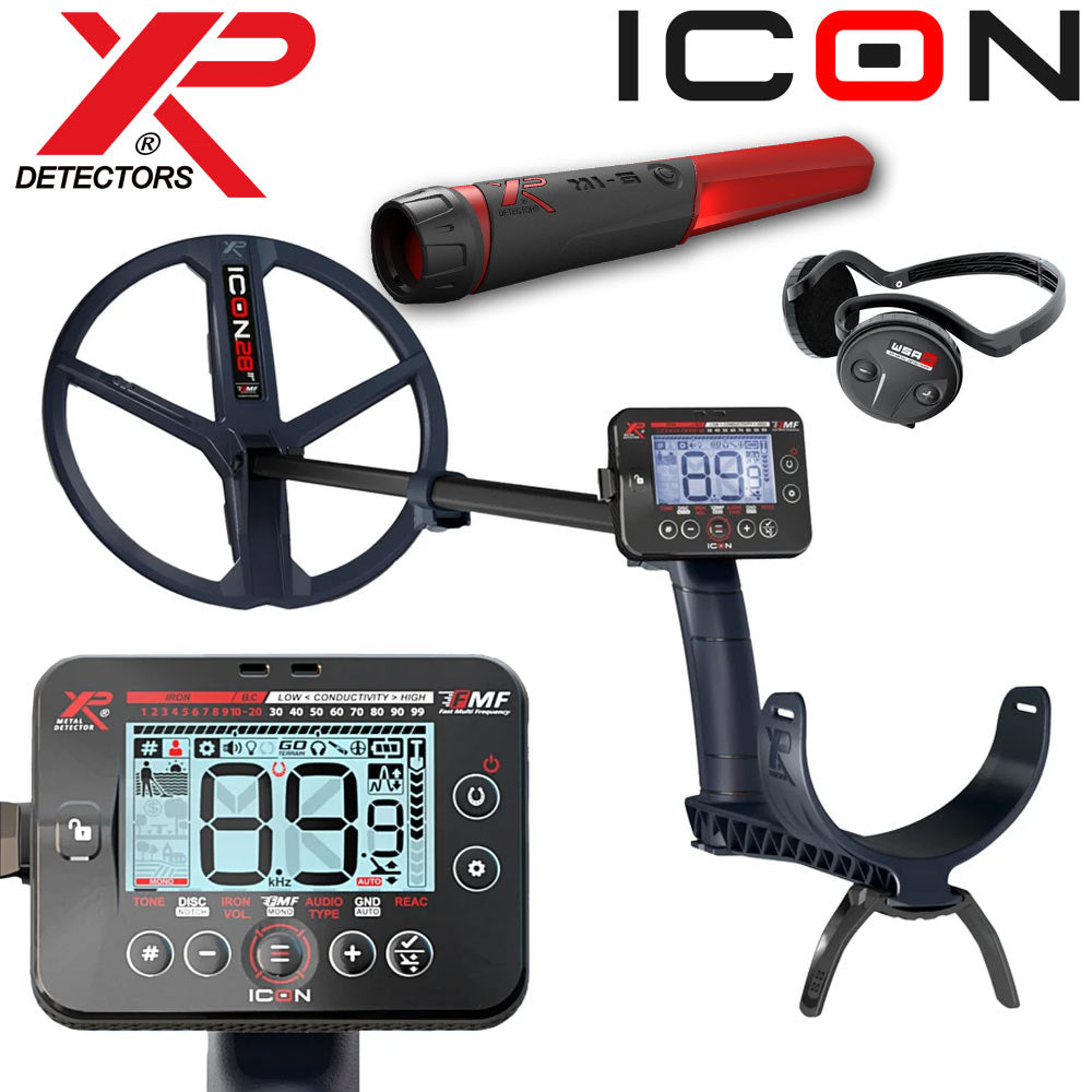 Detector XP ICON - plato 28cm FMF + Pinpointer XP MI6 + auriculares WSA ST